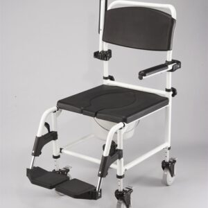 shower commode chair with black seat and back