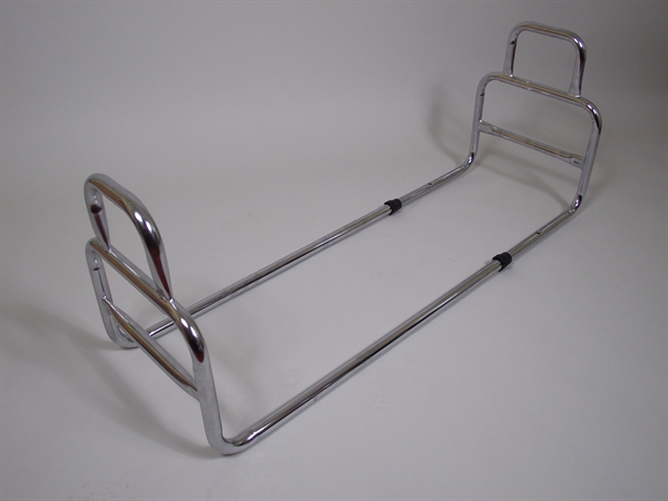 chrome bed rail with two looped handles