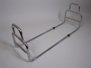 Chrome bed rail with looped handles