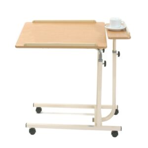 overbed table with beech top and cream frame
