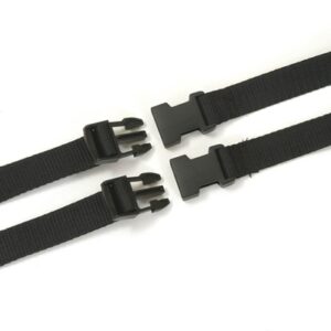 two black straps with buckles in unclipped position