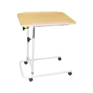 Mobile overbed white frame and beige top
