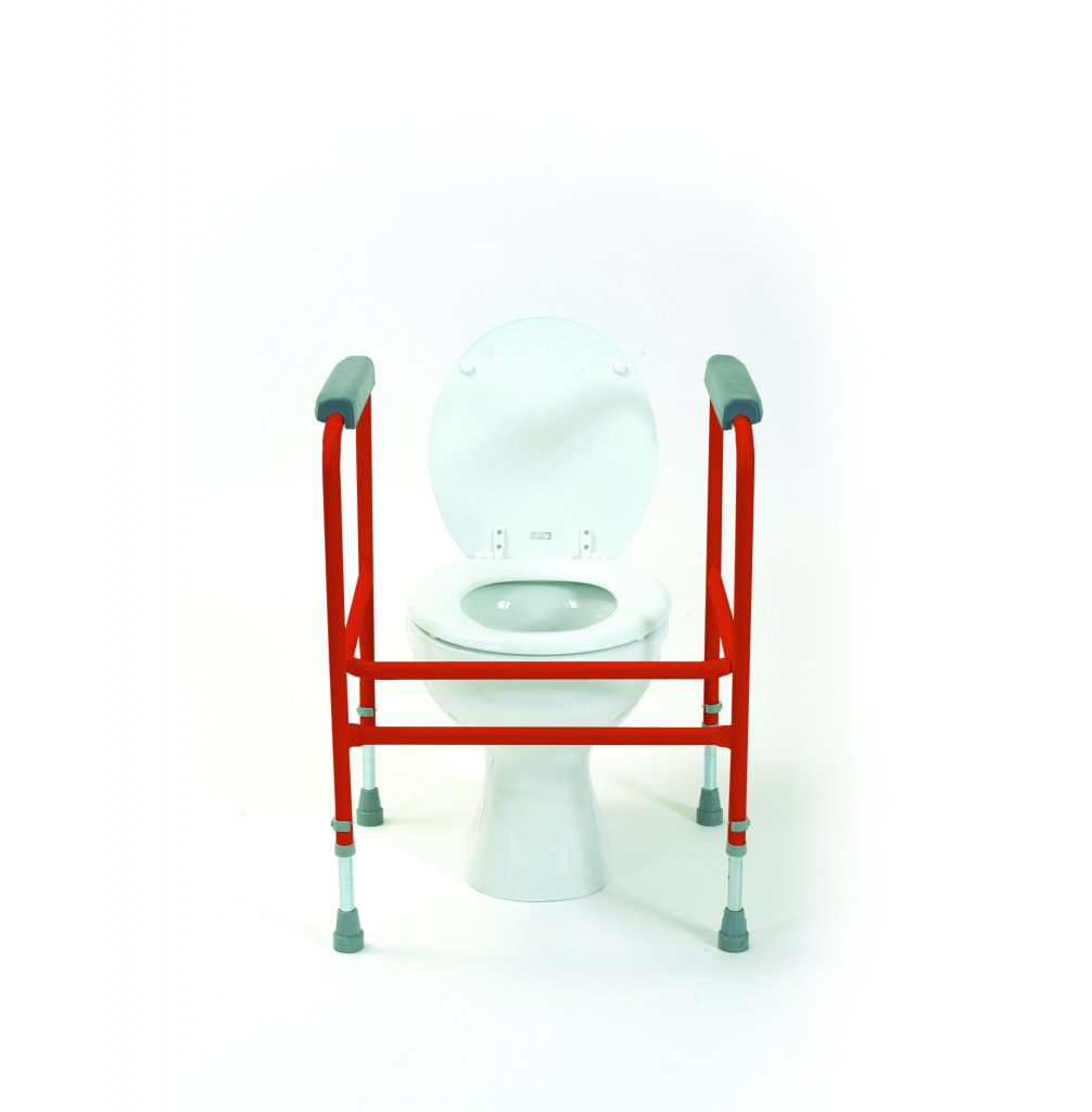 red toilet frame