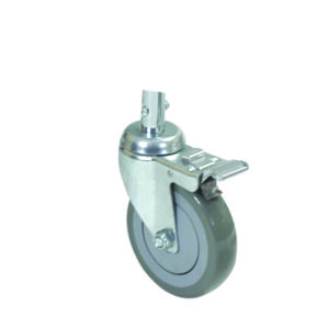 grey braked castor