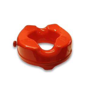Raised toilet seat in red