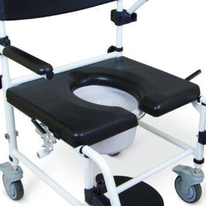 black seat on white frame